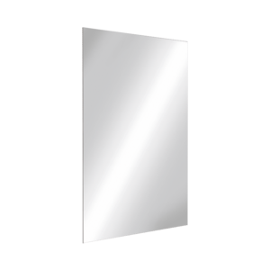 Self-adhesive rectangular stainless steel mirror, H. 600mm