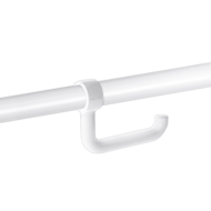 510081N-Toilet roll holder with spindle for Ø 32mm and Ø 34mm grab bars, white
