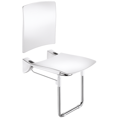 Lift-up Comfort shower seat with leg and backrest