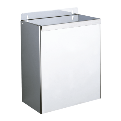 Wall-mounted stainless steel bin with lid, 13 litres