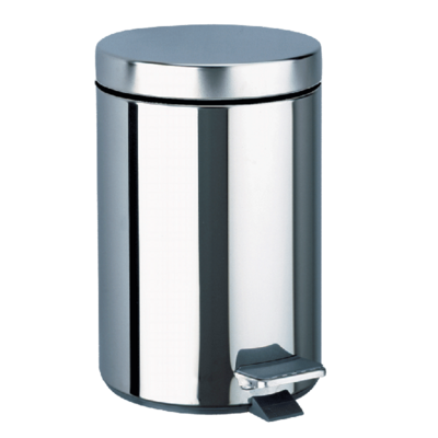 Round pedal bin, stainless steel, 3 litres