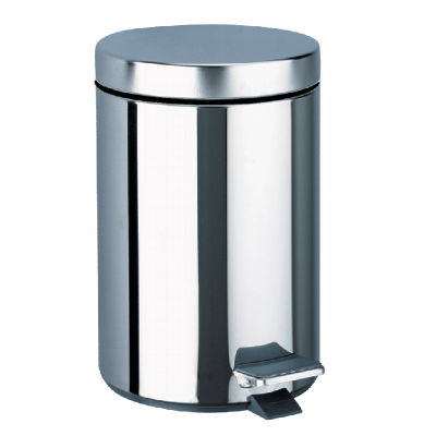 Round pedal bin, stainless steel, 3 litres