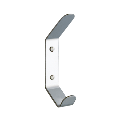 Bright polished stainless steel hat and coat hook