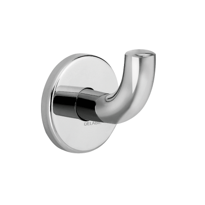 Bright polished stainless steel coat hook, short model