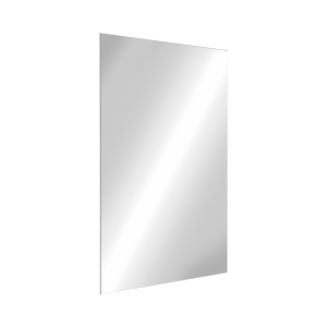 Self-adhesive rectangular stainless steel mirror, H. 600mm