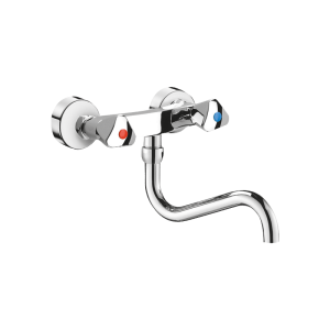 Wall-mounted mechanical sink mixer