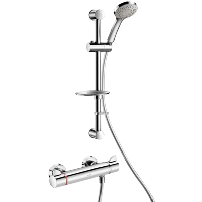 Shower kit with thermostatic mixer