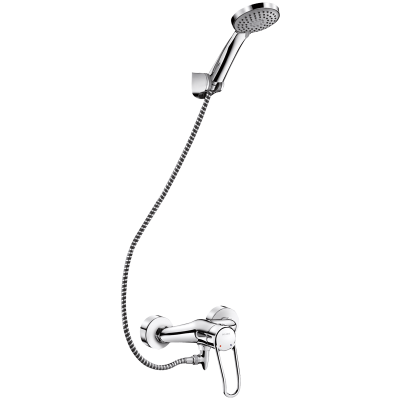 Auto-draining shower kit with mechanical mixer