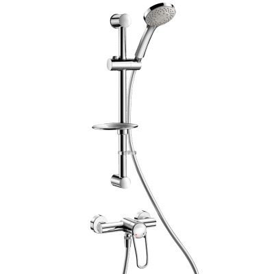 Shower riser rail with mechanical mixer