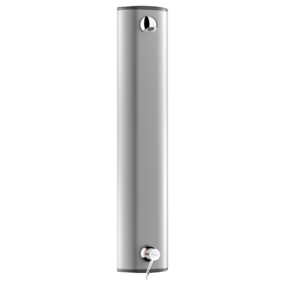 Aluminium shower panel with SECURITHERM sequential mixer