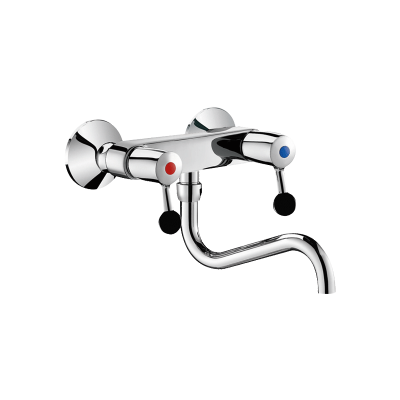 Wall-mounted twin hole mixer - 60 lpm