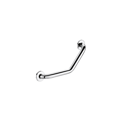 Angled stainless steel grab bar 135°, bright, 220 x 220mm