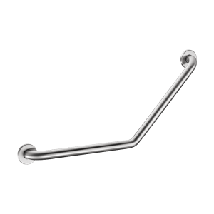 Angled stainless steel grab bar 135°, satin, 400 x 400mm