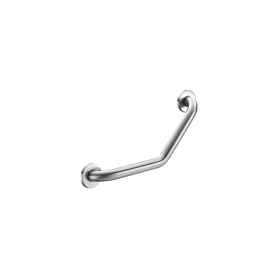 Angled stainless steel grab bar 135°, satin, 220 x 220mm