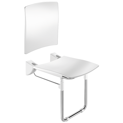 Lift-up Comfort shower seat with backrest and leg