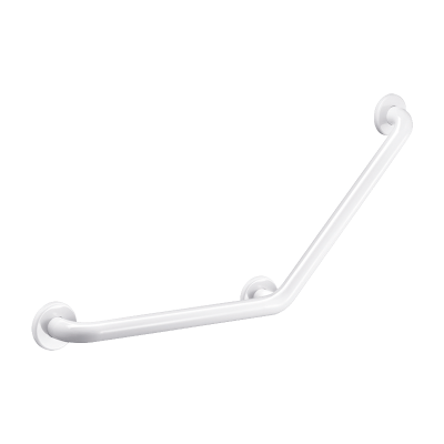 Basic angled grab bar 135°, white, 400 x 400mm