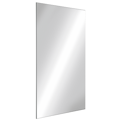 Rectangular stainless steel mirror, H. 1000mm