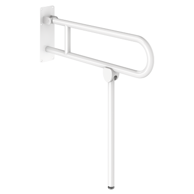 Basic drop-down support rail, white, L. 760 mm, with leg