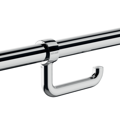 Toilet roll holder for grab bars, chrome-plated