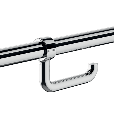 Toilet roll holder for grab bars, chrome-plated