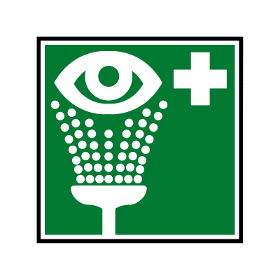 Nameplate for safety eye wash