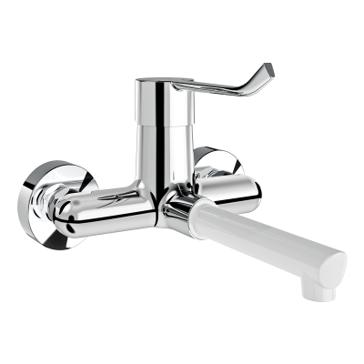 Wall-mounted basin mixer with pressure-balancing