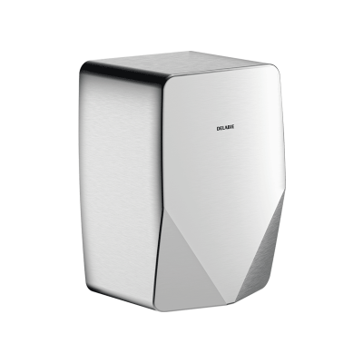 HIGHFLOW Compact air pulse hand dryer, polished satin