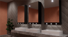 Mirror cabinet with 4 functions