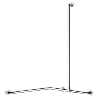 5481P-Corner grab bar with sliding vertical bar, bright stainless steel