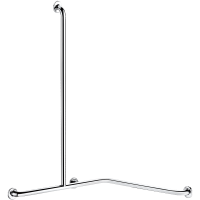 5481GP2-Angled shower grab bar with vertical bar, bright stainless steel
