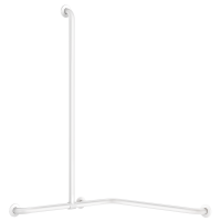35481W-Basic two-wall shower grab bar with sliding vertical bar, white