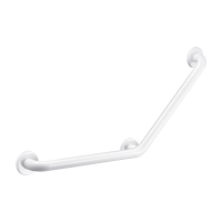 35082W-Basic angled grab bar 135°, white, 400 x 400mm