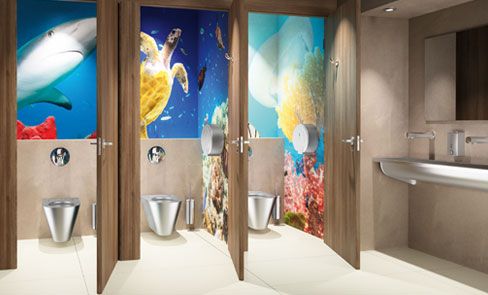 Do public and commercial washrooms need specific hygiene accessories?